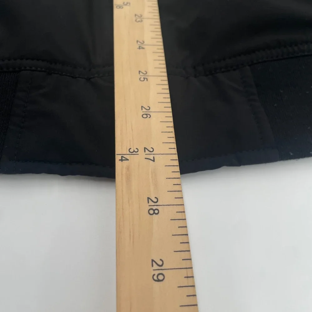 Banana Republic Bomber Jacket Mens Large Black Zip Up Ribbed Trim Lightweight